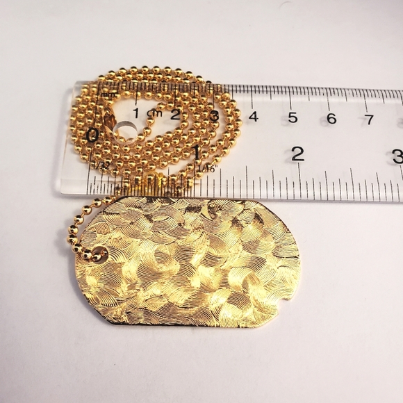 Coro - Vintage gold tone dogtag necklace - Picture 4 of 4